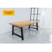 Solid Wooden Office Desk Meeting Table With Metal Box Frame - Industrial Design - 1.5m / 1.8m / 2m Seats 4-8 persons